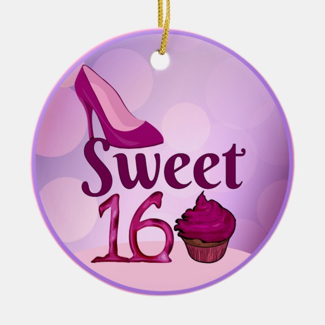 Sweet 16 ceramic ornament (Front)