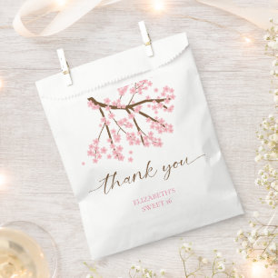 Sweet 16 Cherry Blossoms Birthday Spring Floral Favor Bag