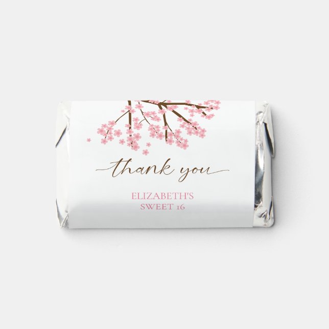 Sweet 16 Cherry Blossoms Birthday Spring Floral Hershey's Miniatures (Front)