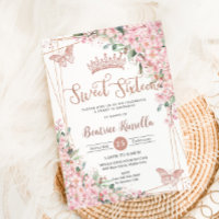 Sweet 16 Cherry Blossoms Rose Gold Butterflies 