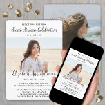 Sweet 16 Chic Modern Script 2 Photo Birthday Party Invitation<br><div class="desc">Invite family and friends to an elegant Sweet 16 celebration with chic modern 2 photo invitations. Pictures and all text are simple to customize. Colors and background are also easy to change using the Zazzle design tool. (IMAGE PLACEMENT TIP: An easy way to position a photo exactly how you want...</div>