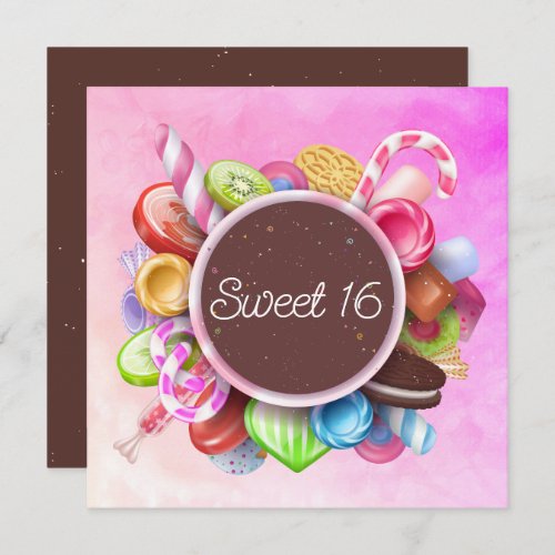 Sweet 16 Chocolate Birthday Party Invitation