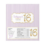 Sweet 16 Chocolate Candy Bar Wrappers-gold Numbers Notepad at Zazzle