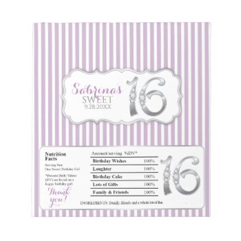 Sweet 16 Chocolate Candy Bar Wrappers Notepad by AllbyWanda at Zazzle