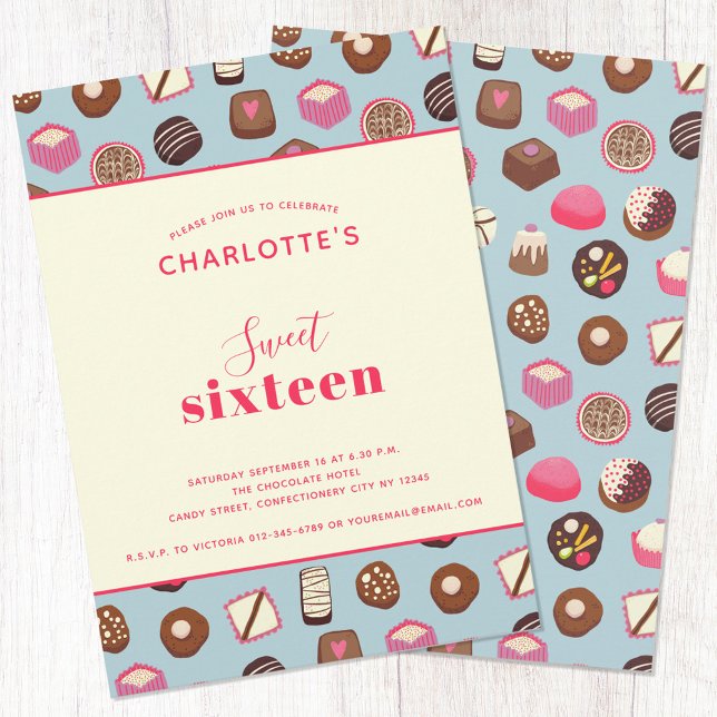 Sweet 16 Chocolate Theme Birthday Party Invitation (Creator Uploaded)