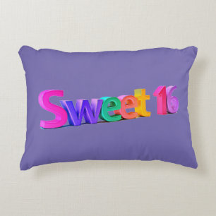 Sweet 16 colorful purple pillow. accent pillow