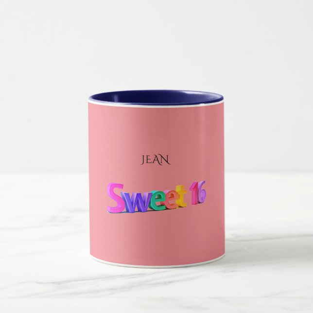 Sweet 16 combo mug/custom name. mug (Center)