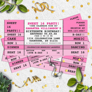 Sweet 16 Concert Ticket Invitation