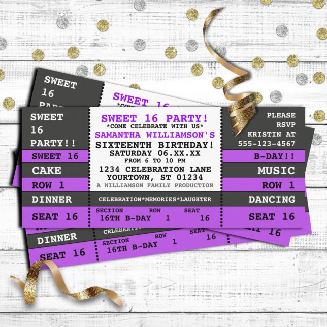 Sweet 16 Concert Ticket Invitation (Creator Uploaded)