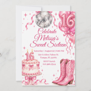 Sweet 16 Cowgirl Invitation