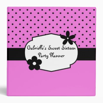 Sweet 16 Custom Birthday Party Planner 3 Ring Binder by Punk_Your_Party at Zazzle