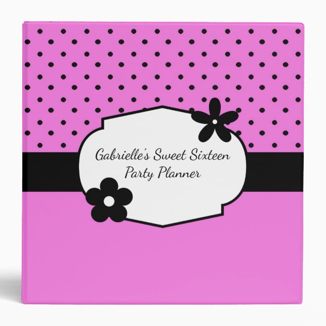 Sweet 16 Custom Birthday Party Planner Binder (Front)