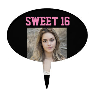 SWEET 16 CUSTOM PHOTO BIRTHDAY CAKE TOPPERS