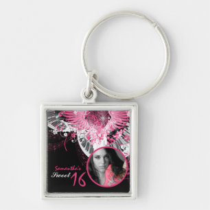 Sweet 16 Dance Music Disco Ball Piano Key Chain