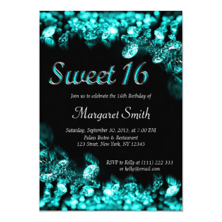 Turquoise Sweet 16 Invitations 7