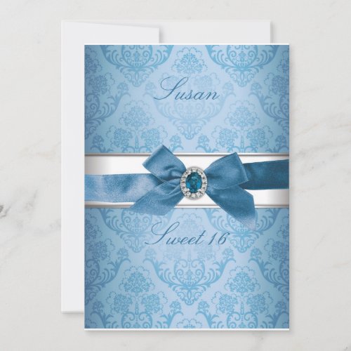 Sweet 16 Elegant Invitation (Blue)