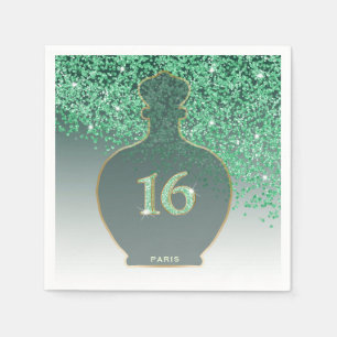 Sweet 16 Emerald Fragrance, Green Paris Boutique Napkins