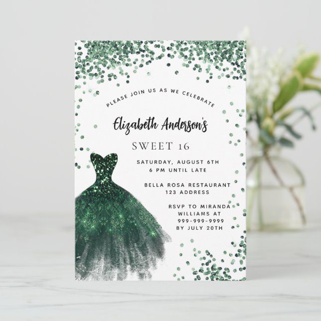 green ditsy midi dress Straps Ball Gown Long Prom Dress Sweet 16 Quinceanera Dress – DressesTailor main image 1