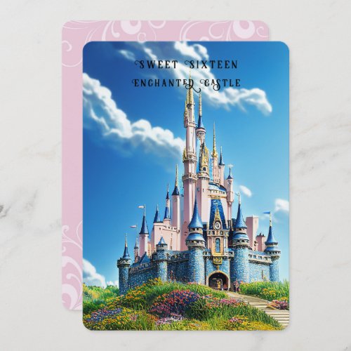 Sweet 16 Enchanted Castle   Invitation