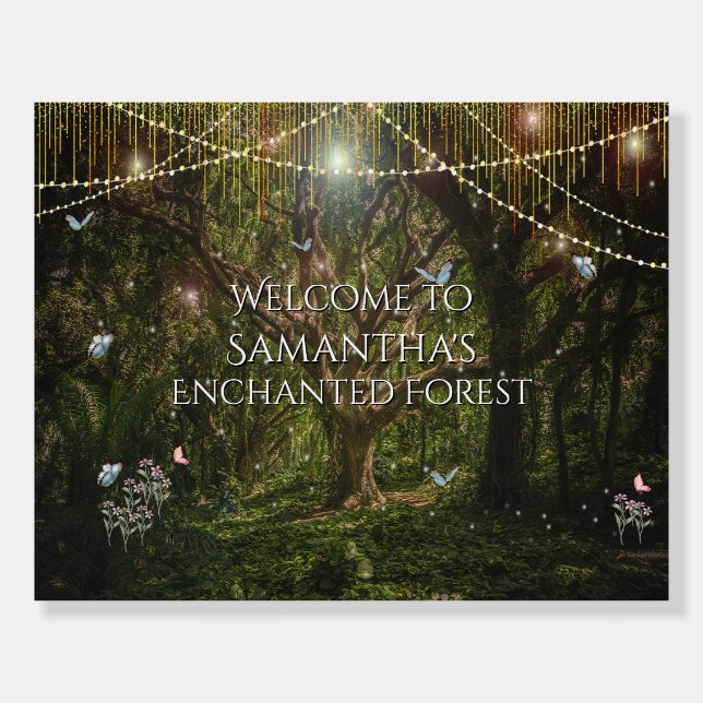 Sweet 16 Enchanted Forest Butterflies String Light Foam Board (Front)