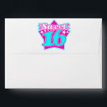 Sweet 16 envelope<br><div class="desc">Design Sweet 16. White, Cyan and Magenta</div>