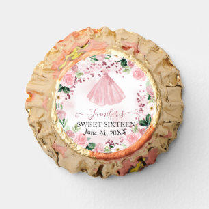 Sweet 16 Favor Rose Gold Blush Floral Dress