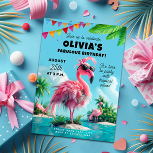 Sweet 16 Flamingo Pool Party Birthday Bash Invitation