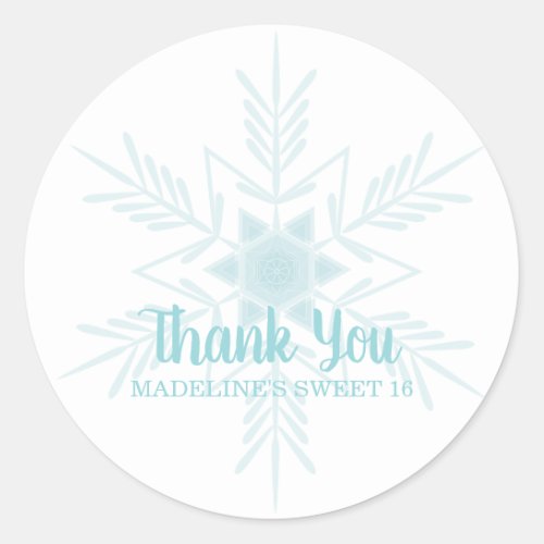 SWEET 16 frozen WINTER WONDERLAND favor Classic Round Sticker