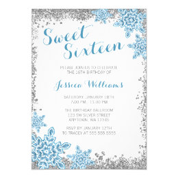 Winter Wonderland Sweet 16 Invitations Announcements Zazzle