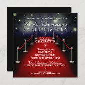 Sweet 16 Glamorous Red Carpet Party Invitations (Front/Back)