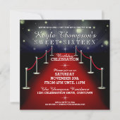 Sweet 16 Glamorous Red Carpet Party Invitations (Front)