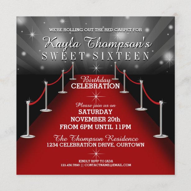 Red Carpet Party Invitations | Zazzle