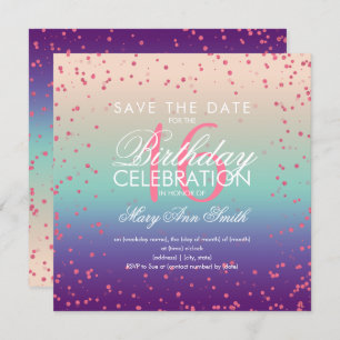 Sweet 16 Glitter Dots Rose Gold Mermaid Invitation