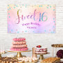Sweet 16 Glitter Rainbow Ombre Confetti Birthday Banner