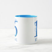 Sweet 16 | Glitzy Blue Glam Typography Name Mug (Center)