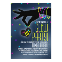 Sweet 16 Glow Party Invitations