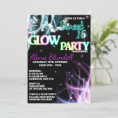 Sweet 16 Glow  party Invitations (Standing Front)