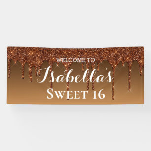 Sweet 16   Gold Dripping Glitter Banner