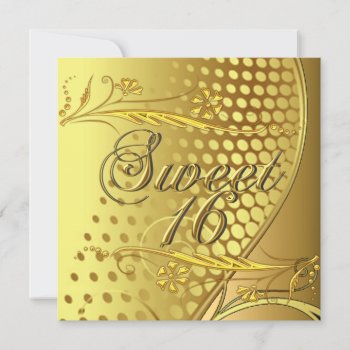 Sweet 16 Gold  Elegant Invitation by invitesnow at Zazzle
