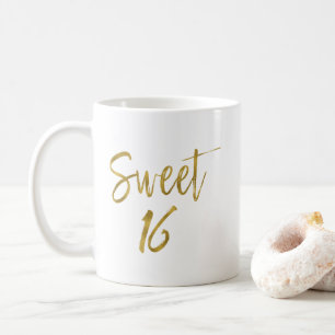 Sweet 16 Gold Foil Birthday Coffee Cup