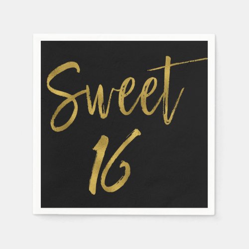 Sweet 16 Gold Foil Birthday Napkins