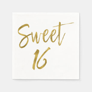 Sweet 16 Gold Foil Birthday Napkins