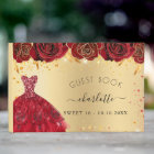 Sweet 16 gold red dress flowers glitter