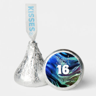 Sweet 16 Green & Blue Marble Personalized Hershey®'s Kisses®
