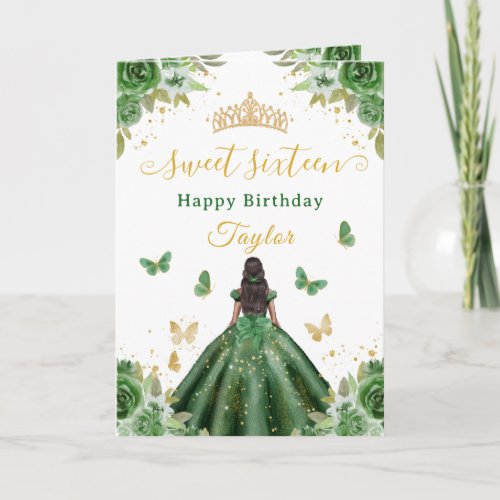 Sweet 16 Green Princess African American Girl