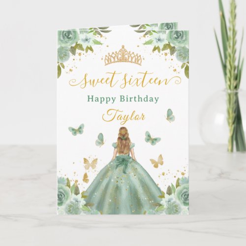 Sweet 16 Green Princess Blonde Girl