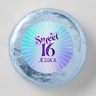 Sweet 16 Groovy Purple Blue Gradient Boho Retro Dipped Oreo Cookie Favors