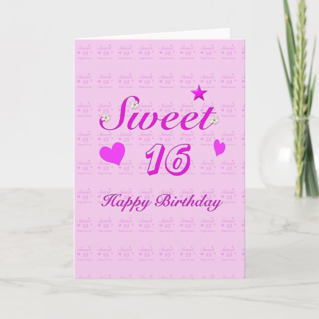 Sweet 16 Happy Birthday Invitation (Front)