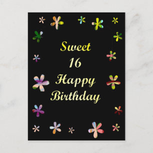 Sweet 16 Happy Birthday Postcard