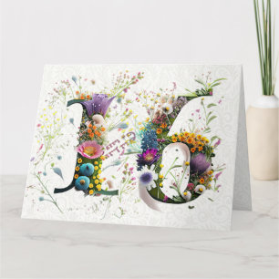 Sweet 16 Happy Birthday Wildflowers Text Card